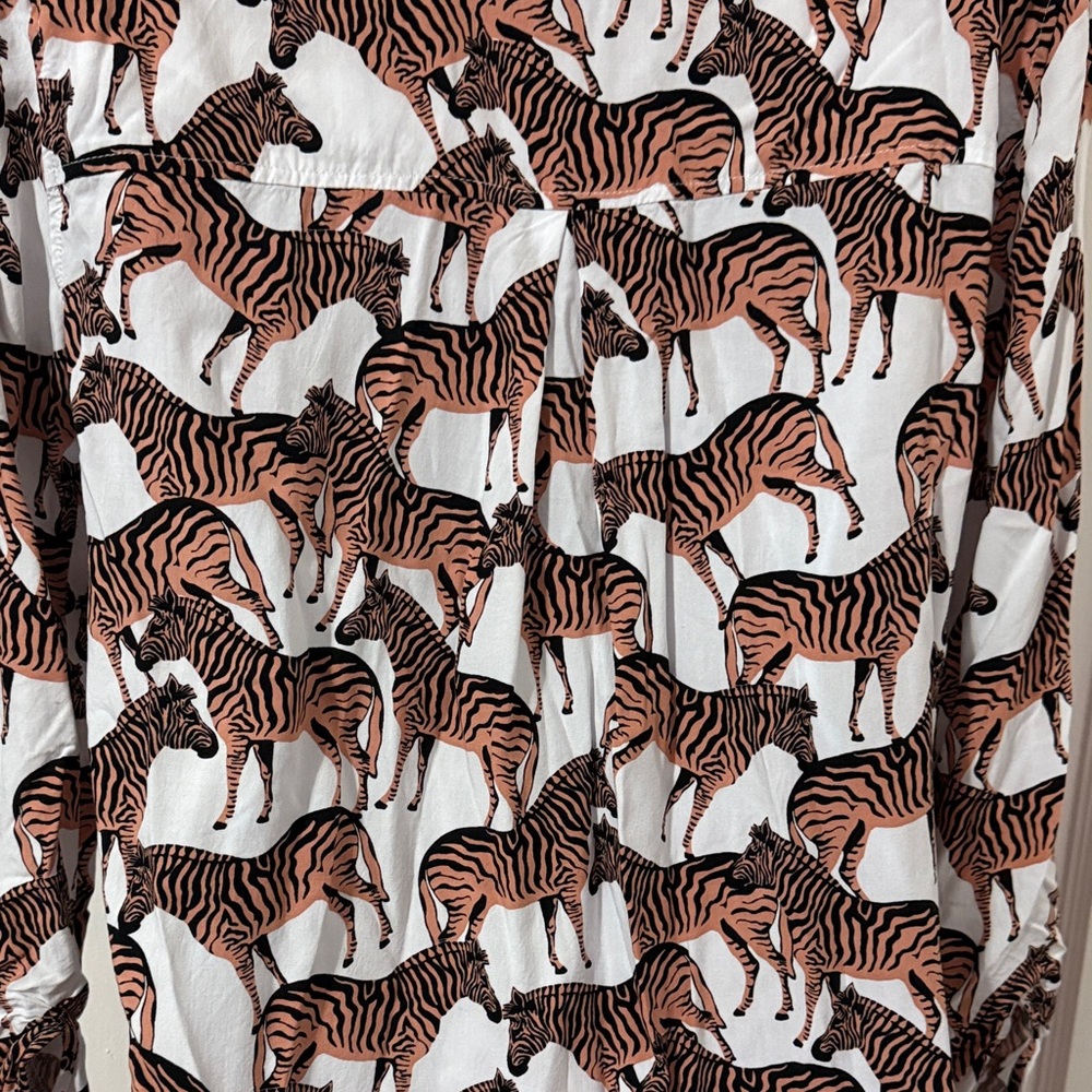 *Last Chance* Jane and Delancey Zebra Print Button Down Shirt - Picture 11 of 15